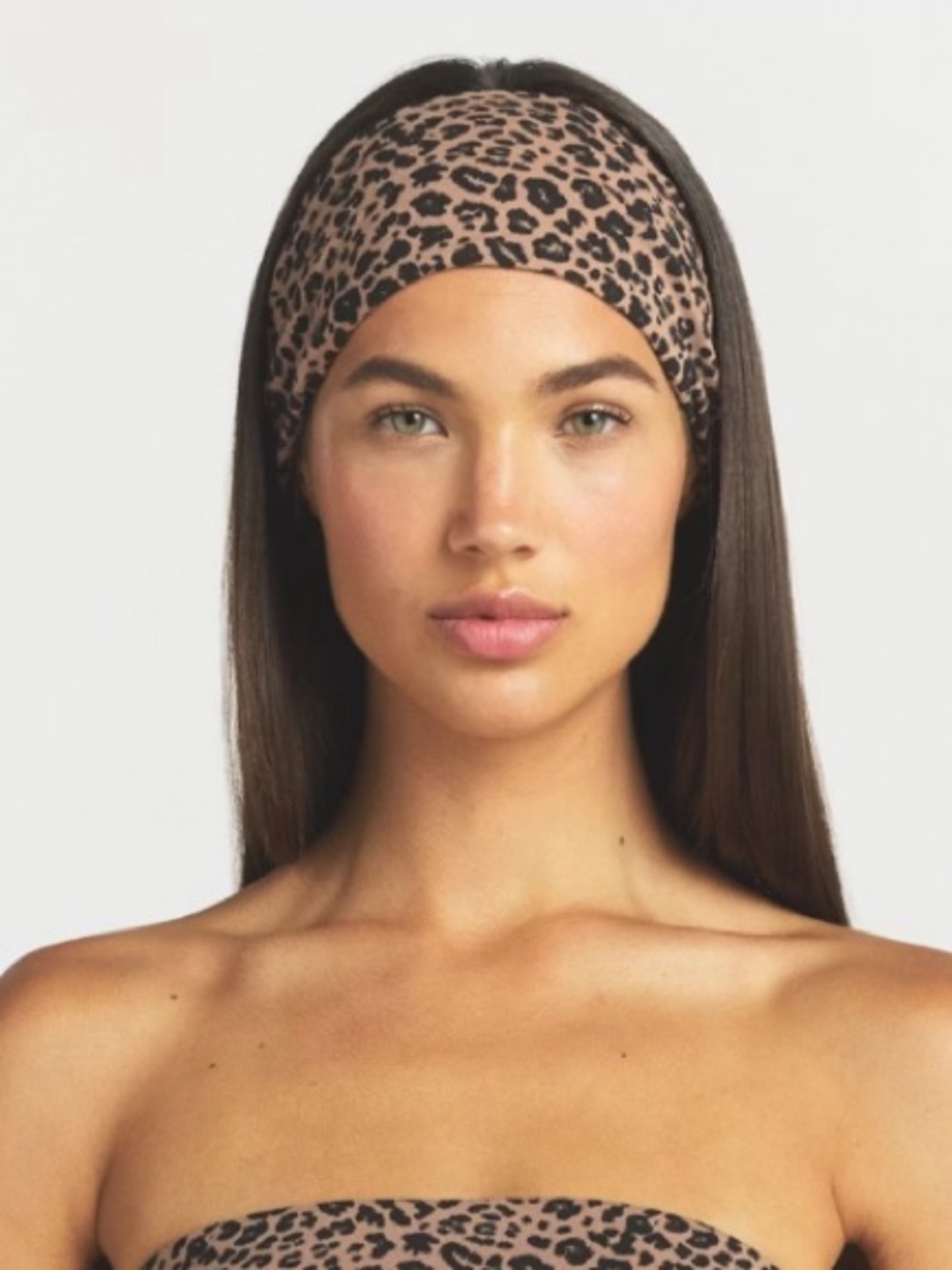 SKIMS Leopard-Print Wide Headband in Brown and Black